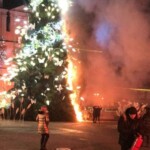В Каунасе подожгли елку, при задержании подозреваемого был ранен чиновник